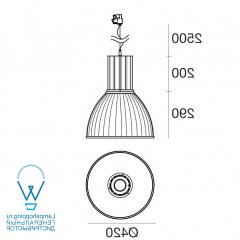 чертеж 94931 i-LED Ufo серебро подвесной светильник