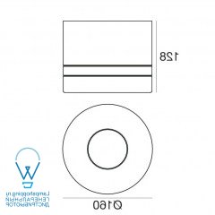 чертеж 93536 i-LED Ash белый настенный светильник