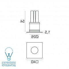 чертеж 92595 i-LED Viky белый встраиваемый светильник