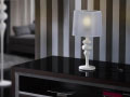 LENA SMALL TABLE LAMP, WHITE LACQUER