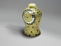 YELLOW MOSAIC GLASS SHADE WITH STAR.