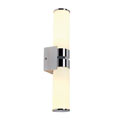 147542 CAMARA DOUBLE светильник настенный IP44 для 2-х ламп E14 по 60Вт макс., хром / стекло белое